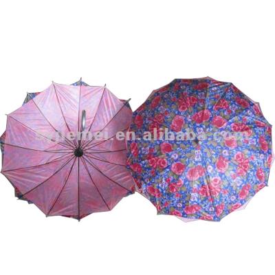 China JIEMEI Contemporary Double Layers With Hook Plastic Handle Promotional Straight Umbrella for sale