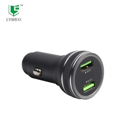 China Hot Selling 36w Qc3.0 Mobile Phone Factory Dual-USB Charging Car Fast Charger for sale