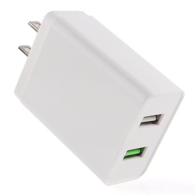 China Mobile Phone 30W QC3.0 Dual USB Charger Adapter 18W Travel Wall Support Quick Charge 5V 2.4A Port Mobile Phone 3.0 Fast Charging Charger for sale