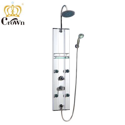 China Modern Stainless Steel Hydraulic Shower Panel Suitable Shower Recess With Shelf for sale