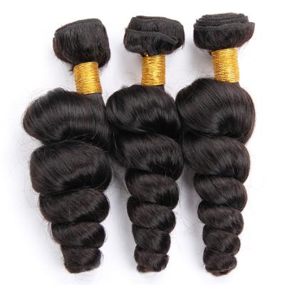 China Peruvian Loose Wave Hair Bundles With Closure Remy Human Hair Weave 3 Bundles With Closure Loose Wave Bundles With Closure for sale