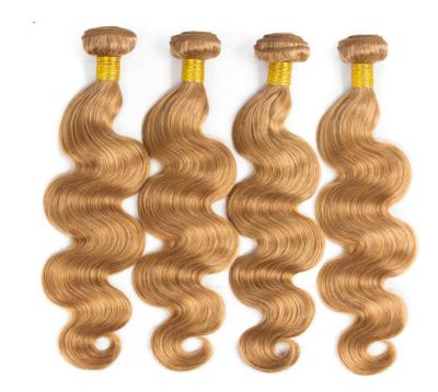 China Raw Virgin Weave Styles 27# Remy Human Hair Braids Crochet Hair Piece Milky Way Weft / Blonde Hair for sale