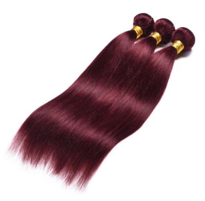 China Raw Virgin Weave Russian Hair Ombre Two Dark Roots Burgundy Remy Hair Weavings Wefts 99J Tone Red Wine Straight Hair Extensions for sale