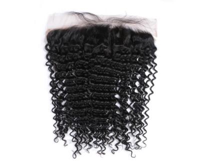 China Transparent Swiss Hair Lace Headband With Temple Hair / Brazilian Hair Lace Frontal Closure for sale