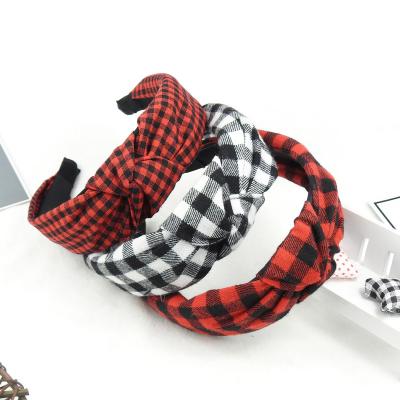 China New Arrivals Multi Colors Plaid Headband Boho Designer Headband Baroque Baroque Headbands for sale