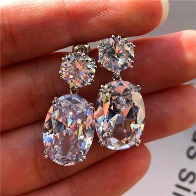 China 925 Fashionable Silver Plating Wholesale Oval Drop Earrings Multicolor Sapphire Earring Women Wedding Party Gifts for sale