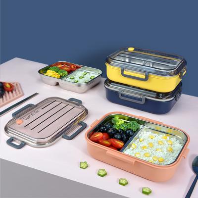 China 2022 New Freshness Preservation Bento Box Stainless Steel 2 Compartment Food Bowl For Adults And Kids for sale