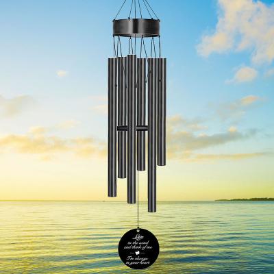 China Black Outdoor Decorative Wind Chimes Art Decor Hot Amazon Metal Fengling Gifts Wholesale for sale