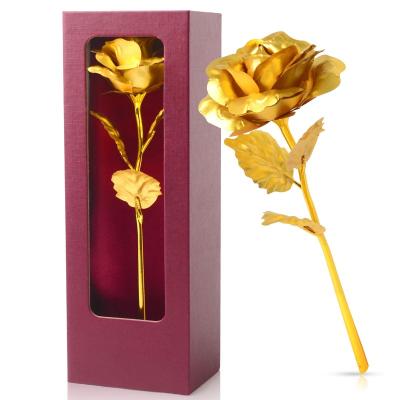 China Amazon Best Selling Automotive 24K Gold Rose Creative Simulation Flower Birthday Valentine's Day New Year Wedding Anniversary Gift for sale