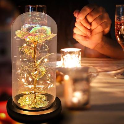 China Agriculture Amazon Glass Cover Rose Night Light Led Light Best Seller Gift Best For Valentine Gifts Garden Light Christmas Decoration for sale