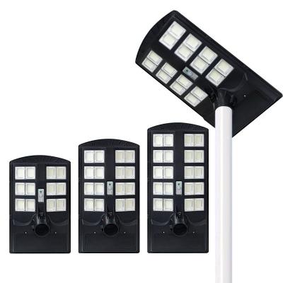 China Green Renewable Energy Lighting factory price all in one Outdoor Waterproof Ip65 100w Light Control Radar Induction Solar Street Lights Led Lamp With Remote for sale