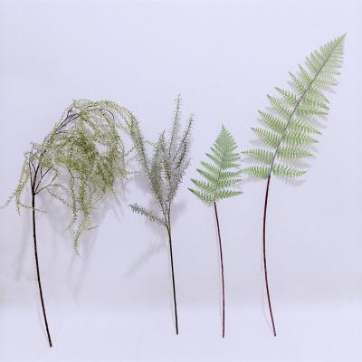 China Fashional Greenery Flocking Artificial Plants For Home Office Decoration Flocking Artificial Ferns Leaves for sale