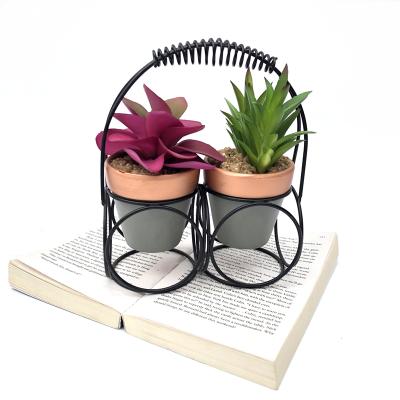 China Wholesale Artificial Succulent Potted Plant Plastic Morden Artificial Bonsai Plants Set For Decoration for sale