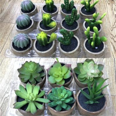 China Fashionable Artificial Succulent Plants Potted Artificial Succulent Plants Paper Mache Bonsai For Decoration for sale