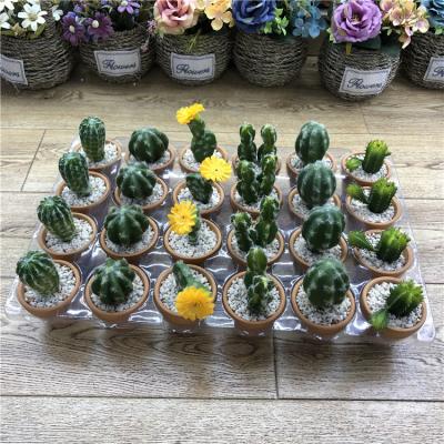 China Artificial Succulent Plant Clay Plants Bonsai Potting Modern Artificial Succulent Pot Set For Decoration for sale