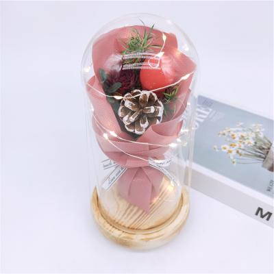 China New Design Elegant Gift Wholesale Flower Preserved Rose In Glass Dome Gift For Valentine's Day for sale