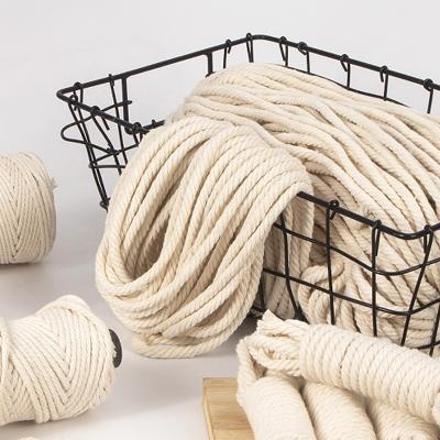 China Diy Wall Decorative Handmade Cotton Macrame Rope Natural Color 3mm 4mm 5mm 6mm for sale