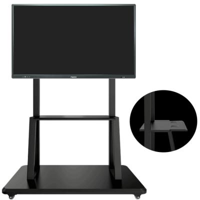 中国 AIO Flat Panel Smart White Interactive Displays Mobile TV Stand With Wheels 販売のため