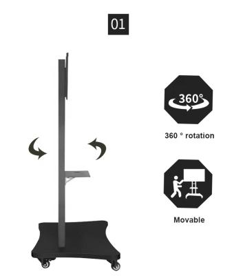 China Interactive Display Accessories Mobile Display Stand For 65 70 75 86 Inch Smart Panel for sale