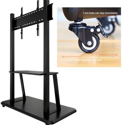 China Movable Exhibition Floor Stand With Wheels For 60 65 70 75 85 86 Inch Screen Interactive Monitors en venta