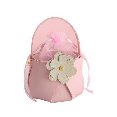 China Portable Wedding Food PU Leather Candy Gift Bag Handbag Packaging Boxes Baby Shower Party Supplies Wholesale for sale