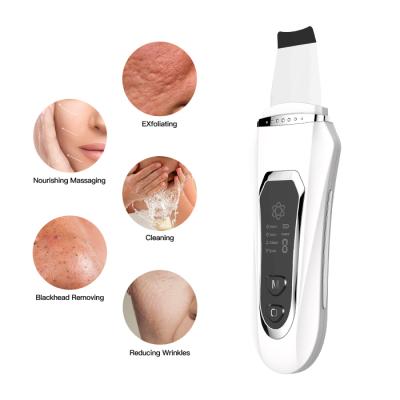 China Face Beauty Pore Spatula Blackhead Remover Skin Deep Cleansing Ultrasonic Facial Scrubber for sale