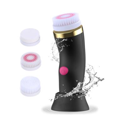 China Custom Pore Remover 3 in 1 Vibrating Exfoliating Face Sweep Electric Sonic Facial Cleansing Brush with Deep Cleansing for sale