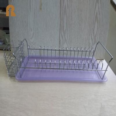 China Sustainable multifunctional dish rack with plastic drip tray for sale