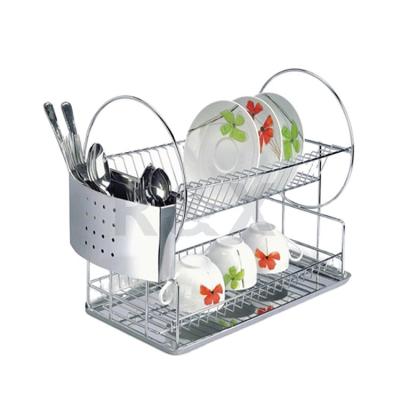 China Chrome Stainless Steel Sustainable Dish Rack With Drip Tray for sale