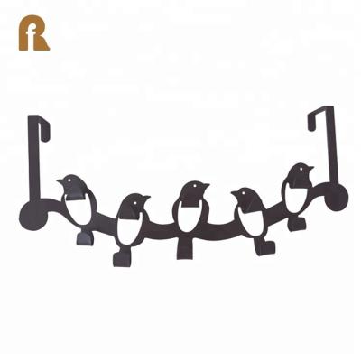 China Viable Black Bird Shape Hook Hanger Hanging Clothes Over The Door Hook Hanger On The Door for sale