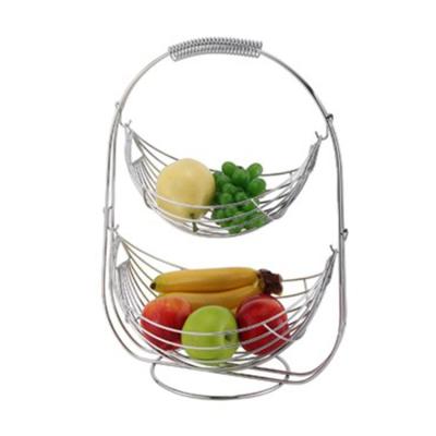 China Sustainable Fruit Basket Metal 2 Tiers Durable Vegetable Storage Basket For Sale for sale