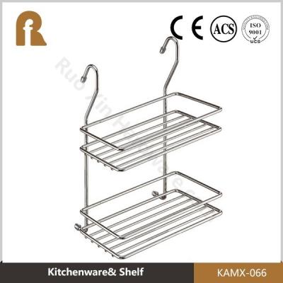 China Home Chrome Wire Dish Bathroom Racks Wall Mount Hanging Bathroom Storage Basket for sale