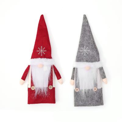 China Hat Forest Old Man Faceless Doll Champagne Wine Bottle Cover Snow Ornament Christmas Ornament for sale