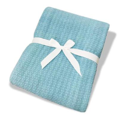 China Simple Design PORTABLE Wholesale High End 100% Cotton Baby Throw Blanket Summer for sale