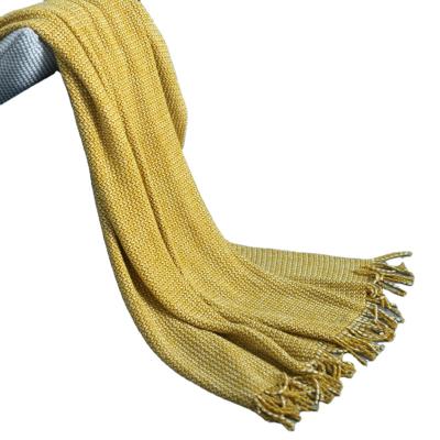 China Best Selling Wholesale Tassel PORTABLE Chunky Baby Knit Throw Jacquard Wheat Blanket for sale