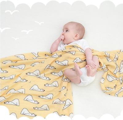 China Double-Layer Anti-Static Friendly Cartoon Muslim RTS Baby Safety Wrap Receive Cotton Organic Bamboo Blanket for sale