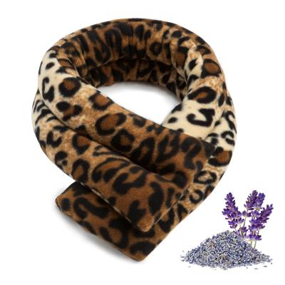 China Customized Cold-Hot Anti-pilling Compress Therapy Flaxseed Lavender Microwave Heating Function Neck Pillow for sale