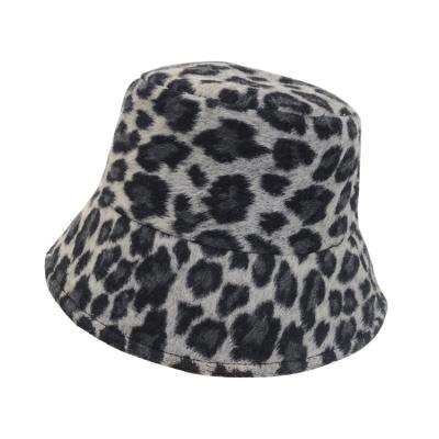 China Winter thick woolen Fuzzy Bucket Hat fashion character personality Leopard-wholesale niche copy for sale