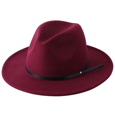 China Picture Fedora Hats Women Wholesale Wide Brim Felt Formal 2021 Winter Woolen Plain Fedora Hat for sale