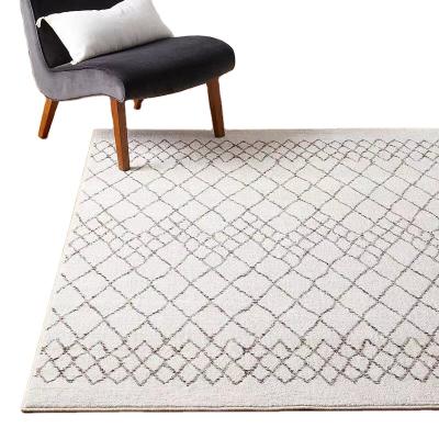 China Living Room Soft Geometric Moisture-proof Nordic Home Room Fur Bed Pattern Floor Fluffy Carpet for sale