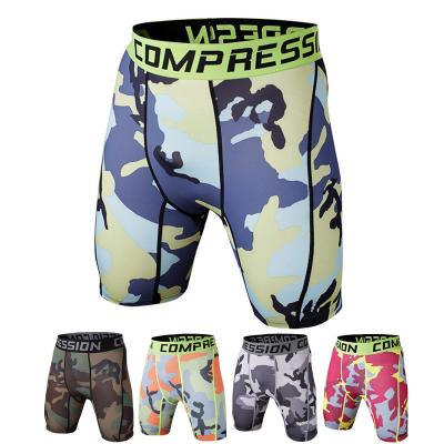 China Breathable Men's Tight Training Shorts Sweat-Wicking Fitness Shorts Camouflage Color Running Short Gaiters Whole Sportswear for sale