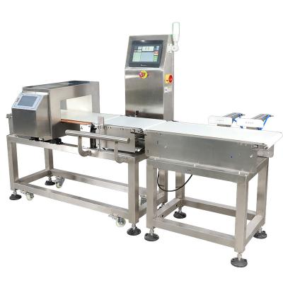 China Easy Operation Conveyor Belt Weight Scale Controller Check Weigher Automatic Industrial Food Metal Detector Machine With Rejector for sale