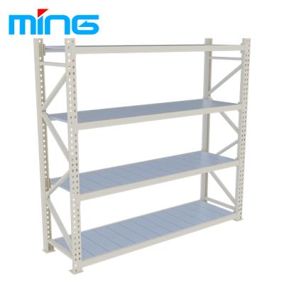 China Multilayer Corrosion Protection Heavy Duty Long Span Shelf Supermarket Warehouse Storage Steel Rack for sale