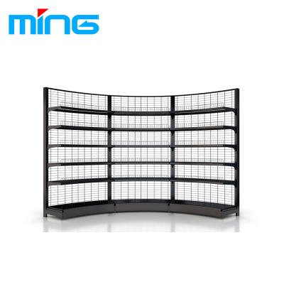 China Wire Back Supermarket Single Sided Surround Shelf For Shop Gondola Shelf for sale