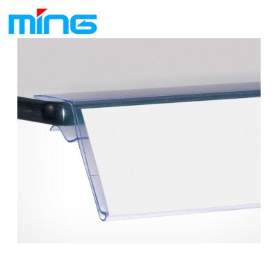 China Durable Supermarket Shelf Transparent Price Data Strip Label For Glass Shelf for sale