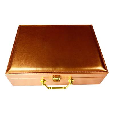 China Fashion Luxury Recycled Style PU Leather Gift Box With Logo Customized Gift Box Packaging for sale