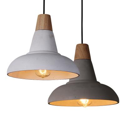 China Lamparas Hormigon Concrete Industrial Ceiling Lamp Light Retro Natural Wood Home for sale