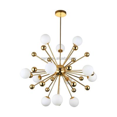 China Hotel Bubble Chandelier Iron Glass Flower Shape Italy Modern Designer Golden Lighting for sale