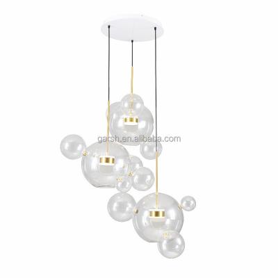 China Hotel Designer Lighting LED Bubble Hand Blown Glass Chandelier for sale