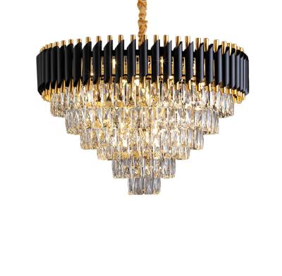 China Modern Decoration Luxury Chandelier Indoor Lighting Pendant Light Round Villa Hotel Oval Crystal Chandelier Modern for sale